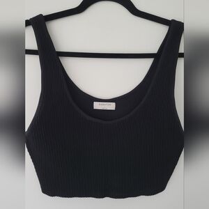 Babaton Black Ribbed Scoop Tank